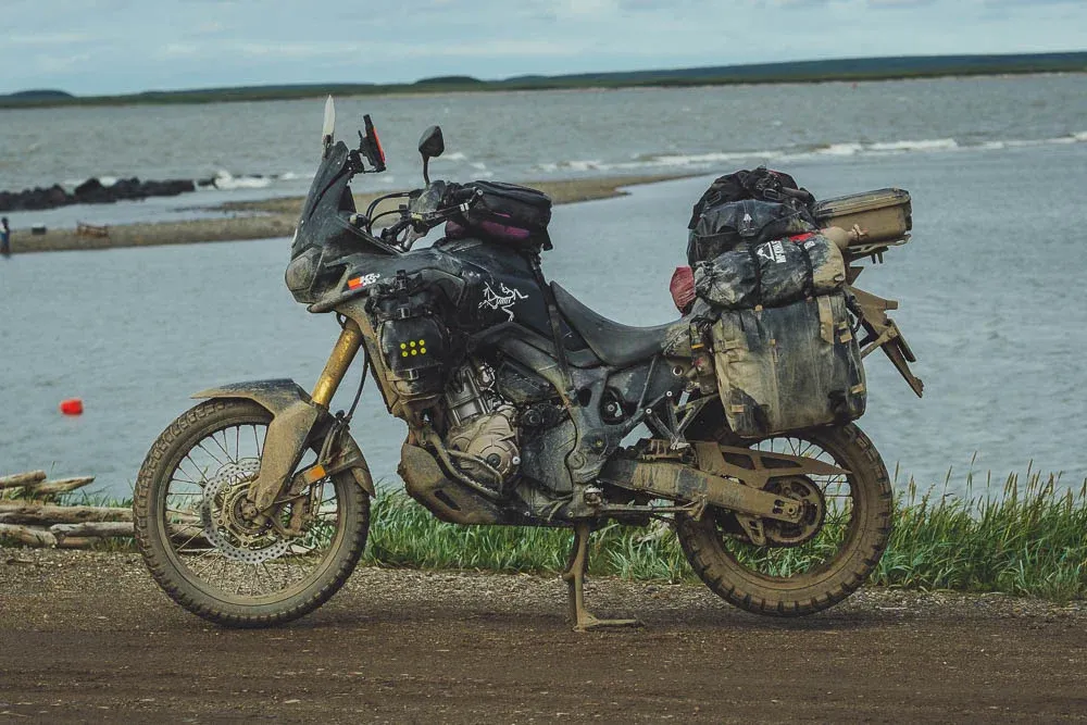 The Honda CRF1000L Africa Twin, loaded for the trip